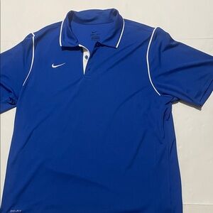 Nike Dri-Fit Royal Blue Polo with White Trim